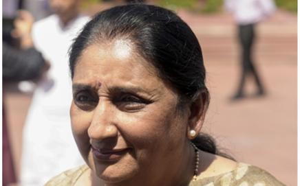 Maharashtra Deputy CM Sunetra Pawar at Special Parliament session. Pic/PTI